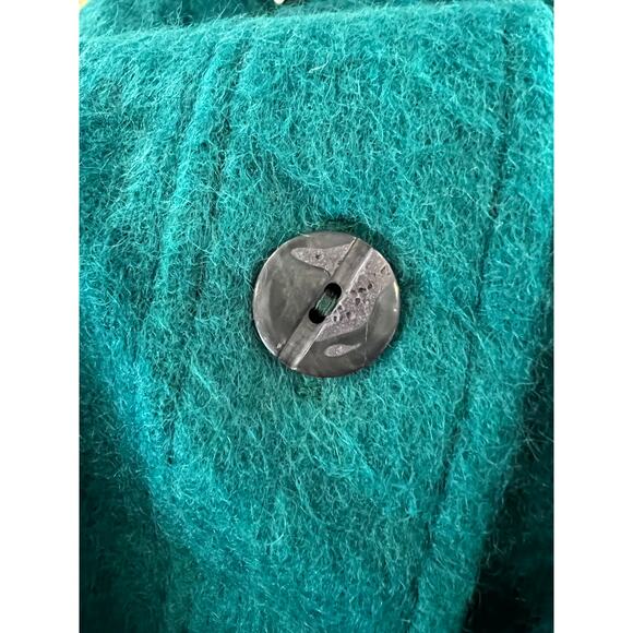 Vintage 80s Long Emerald Green Mohair Coat - Picture 10 of 10